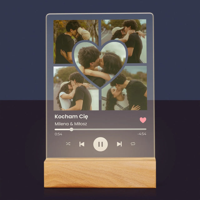 Fotokolaż: Spotify Zdjęcia Serce - Wydruk Na Szkle Akrylowym