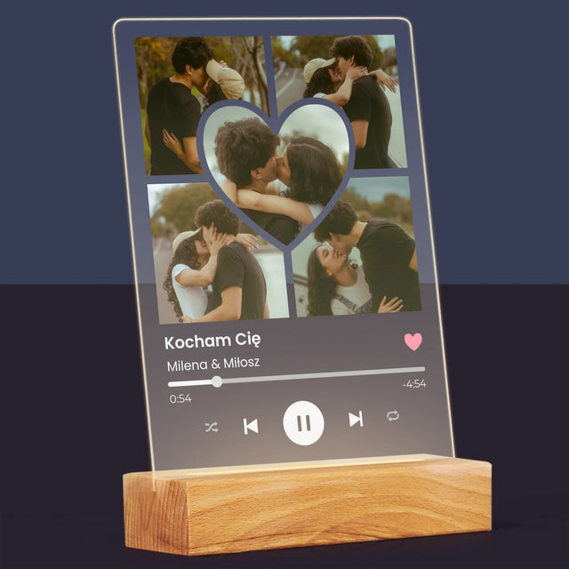 Fotokolaż: Spotify Zdjęcia Serce - Wydruk Na Szkle Akrylowym