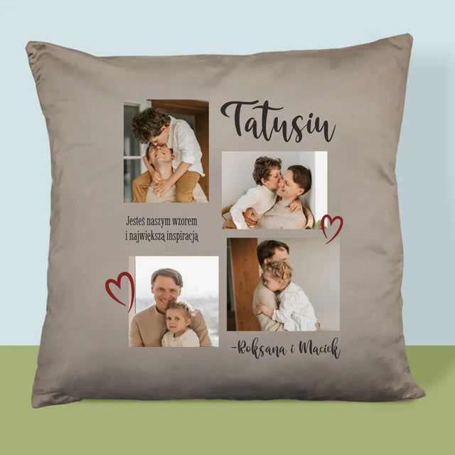 Fotokolaż: Tatusiu - Poduszka z Nadrukiem
