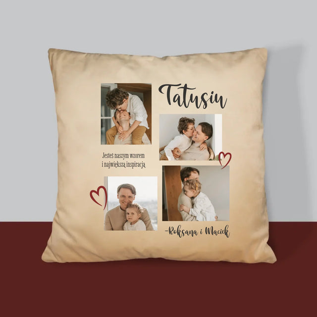 Fotokolaż: Tatusiu - Poduszka z Nadrukiem