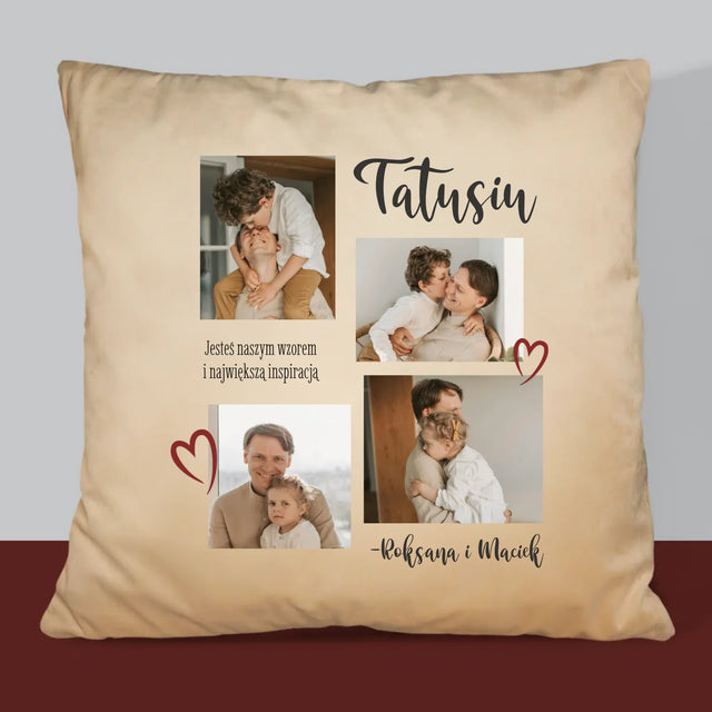 Fotokolaż: Tatusiu - Poduszka z Nadrukiem