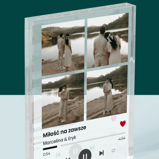 Fotokolaż: Spotify 4 Zdjęcia - Blok Akrylowy z Nadrukiem