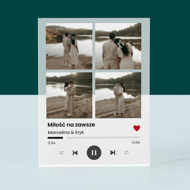 Fotokolaż: Spotify 4 Zdjęcia - Blok Akrylowy z Nadrukiem