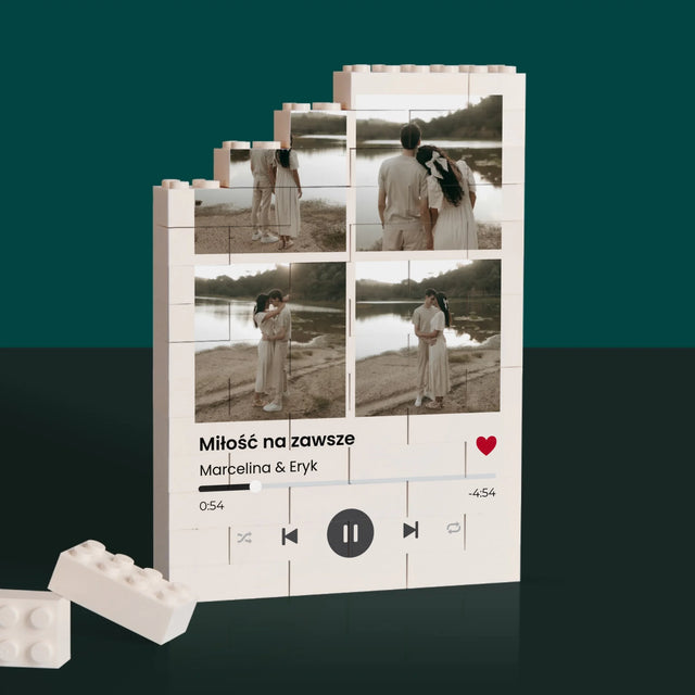 Fotokolaż: Spotify 4 Zdjęcia - Klocki LEGO z Nadrukiem