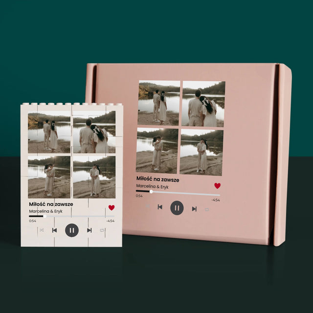 Fotokolaż: Spotify 4 Zdjęcia - Klocki LEGO z Nadrukiem