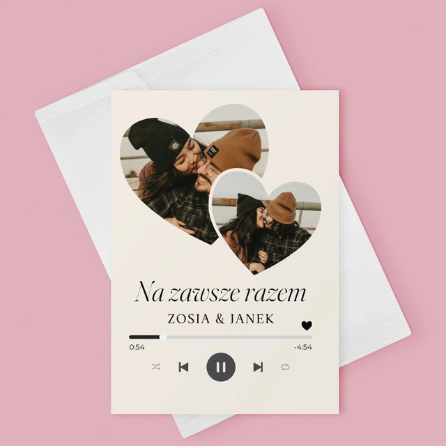 Fotokolaż: Spotify Serca - Kartka z Życzeniami