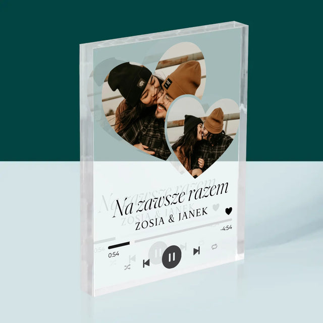 Fotokolaż: Spotify Serca - Blok Akrylowy z Nadrukiem