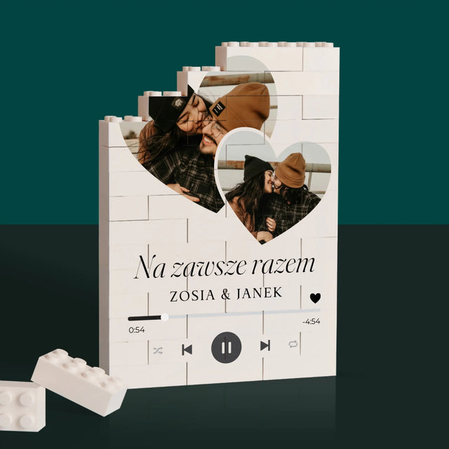 Fotokolaż: Spotify Serca - Klocki LEGO z Nadrukiem