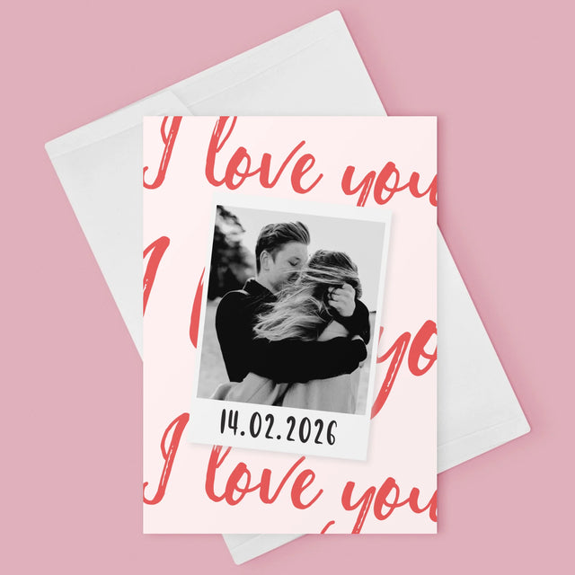 Zdjęcie i Podpis: i Love You Polaroid - Kartka z Życzeniami