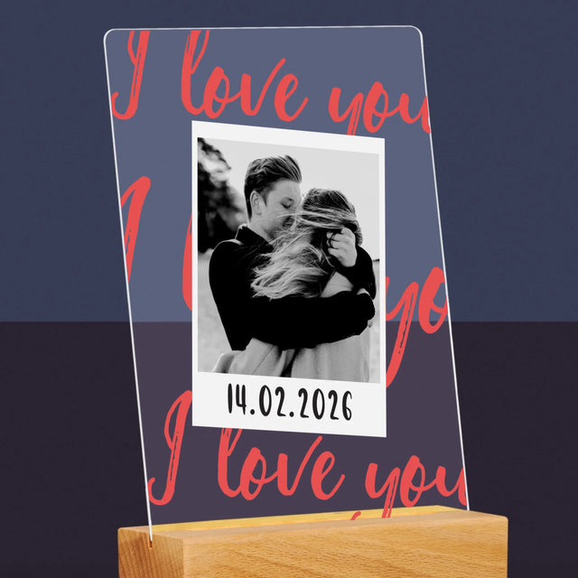 Zdjęcie i Podpis: i Love You Polaroid - Wydruk Na Szkle Akrylowym