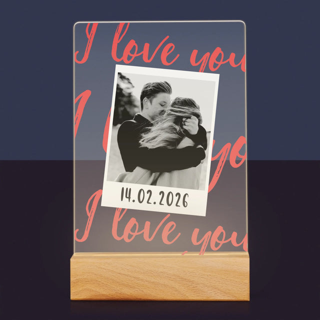 Zdjęcie i Podpis: i Love You Polaroid - Wydruk Na Szkle Akrylowym