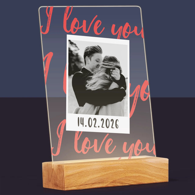 Zdjęcie i Podpis: i Love You Polaroid - Wydruk Na Szkle Akrylowym
