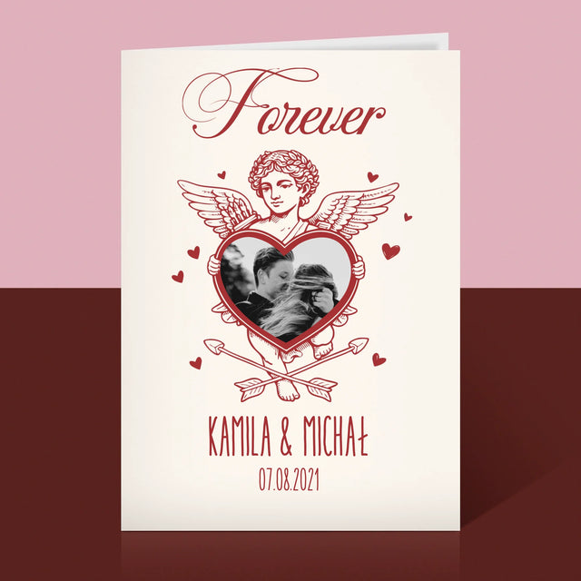 Zdjęcie i Podpis: Forever Kupidyn - Kartka z Życzeniami