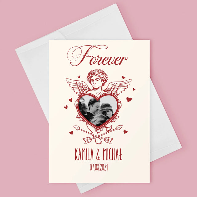 Zdjęcie i Podpis: Forever Kupidyn - Kartka z Życzeniami