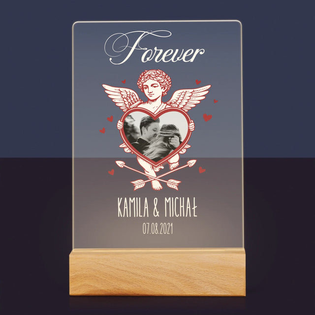 Zdjęcie i Podpis: Forever Kupidyn - Wydruk Na Szkle Akrylowym