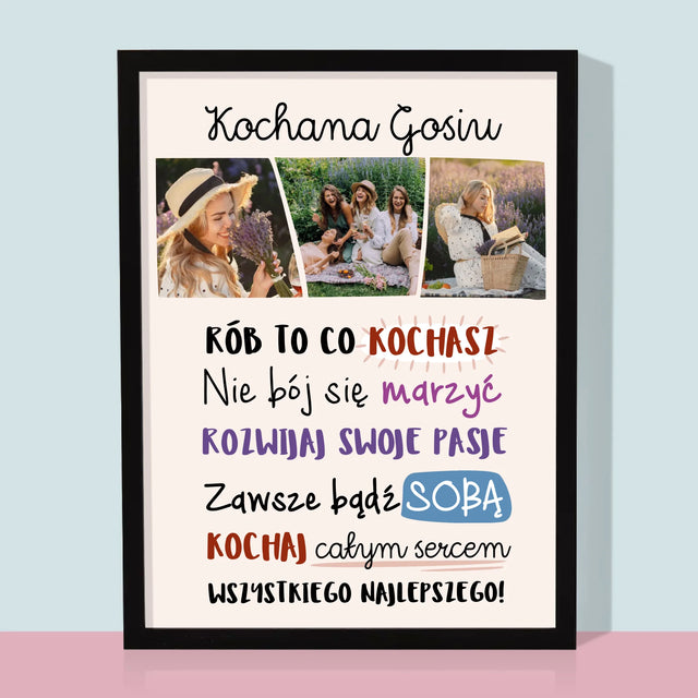 Fotokolaż: Urodziny Życzenia - Wydruk Obramowany