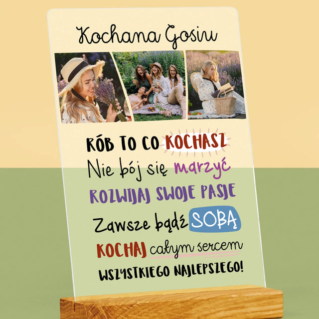 Fotokolaż: Urodziny Życzenia - Wydruk Na Szkle Akrylowym