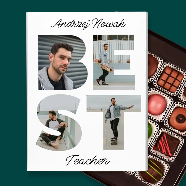 Słowo Ze Zdjęć: Best Teacher - Personalizowane Praliny