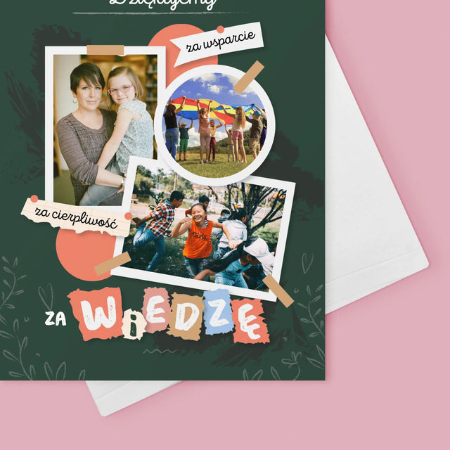Fotokolaż: Dziękujemy Za Wiedzę - Kartka z Życzeniami