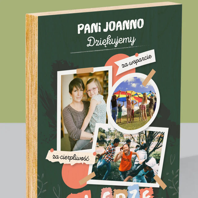 Fotokolaż: Dziękujemy Za Wiedzę - Wydruk Na Drewnie