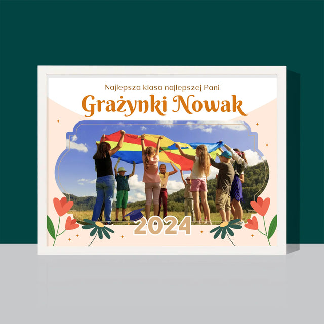 Zdjęcie i Podpis: Najlepsza Klasa - Wydruk Obramowany 30x40