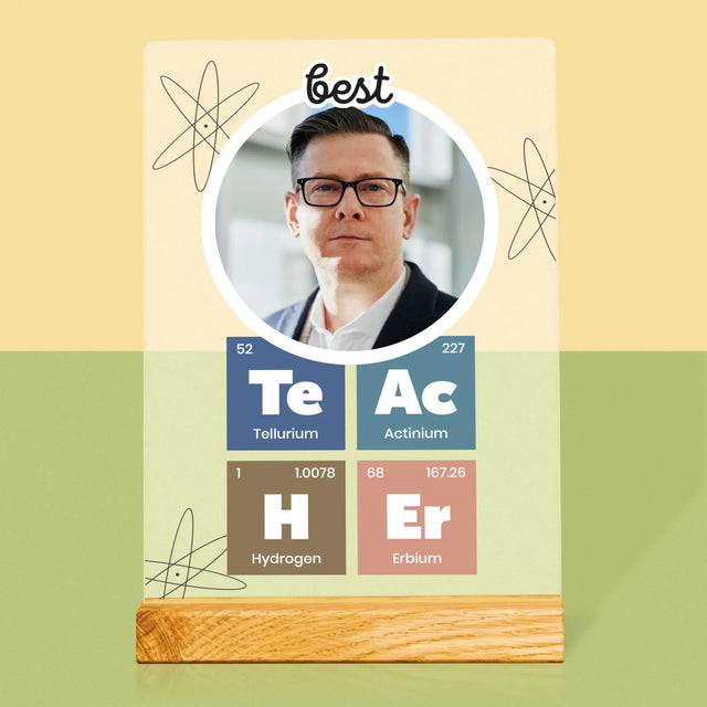 Zdjęcie i Podpis: Teacher Pierwiastki - Wydruk Na Szkle Akrylowym