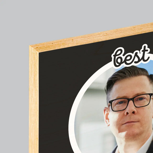 Zdjęcie i Podpis: Teacher Pierwiastki - Wydruk Na Drewnie