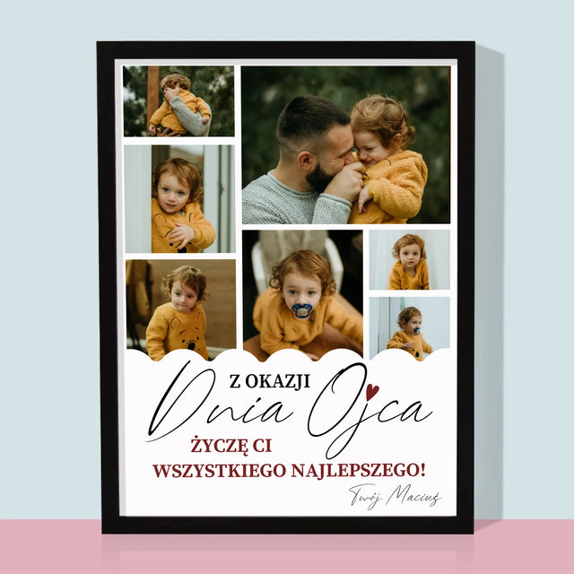 Fotokolaż: Wszystkiego Najlepszego z Okazji Dnia Ojca - Wydruk Obramowany
