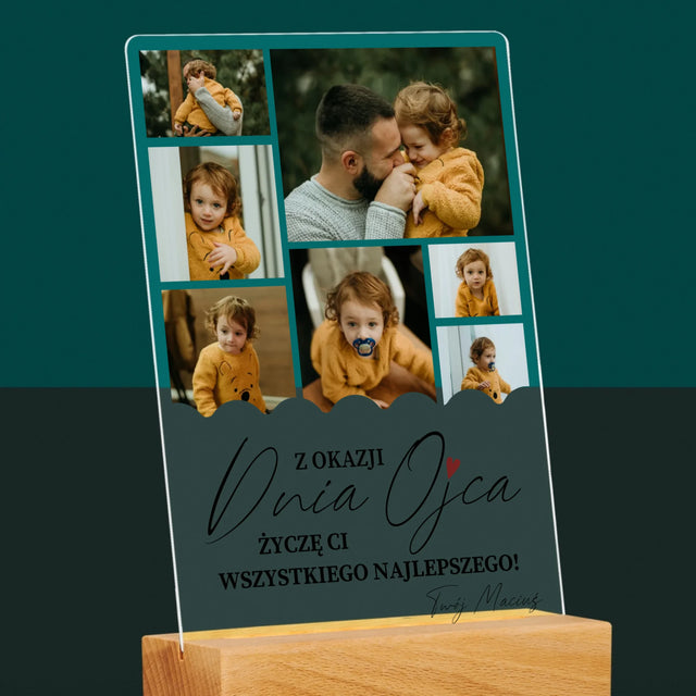 Fotokolaż: Wszystkiego Najlepszego z Okazji Dnia Ojca - Wydruk Na Szkle Akrylowym