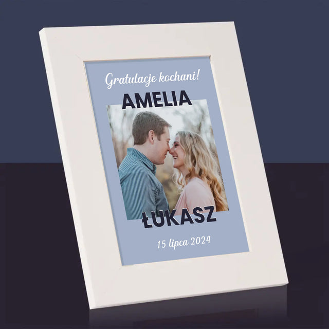 Zdjęcie i Podpis: Ślubne Gratulacje - Ramka Na Zdjęcie