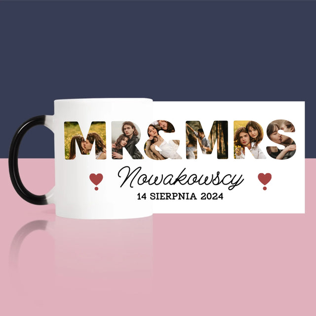 Słowo Ze Zdjęć: Mr&Mrs - Kubek z Nadrukiem