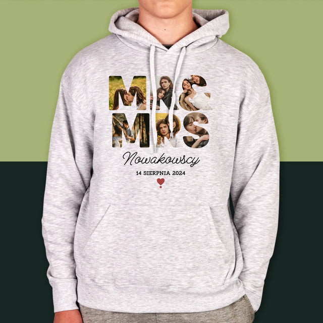 Słowo Ze Zdjęć: Mr&Mrs - Bluza Męska z Kapturem