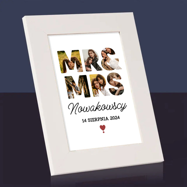 Słowo Ze Zdjęć: Mr&Mrs - Ramka Na Zdjęcie