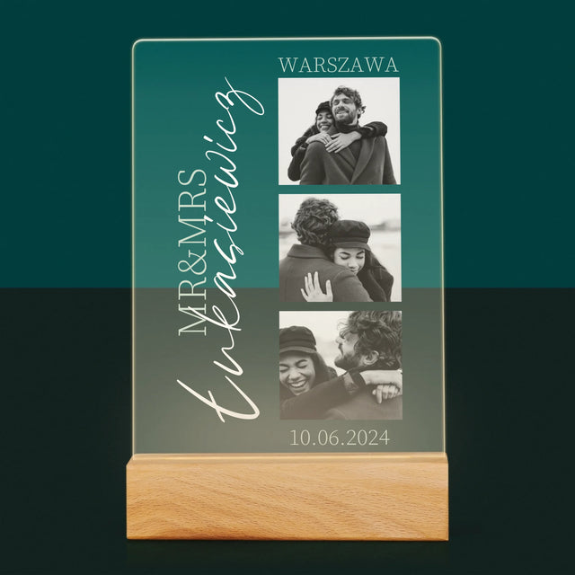 Fotokolaż: Mr&Mrs Ślubne - Wydruk Na Szkle Akrylowym