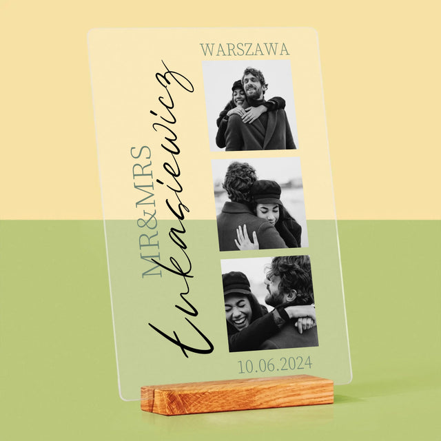 Fotokolaż: Mr&Mrs Ślubne - Wydruk Na Szkle Akrylowym