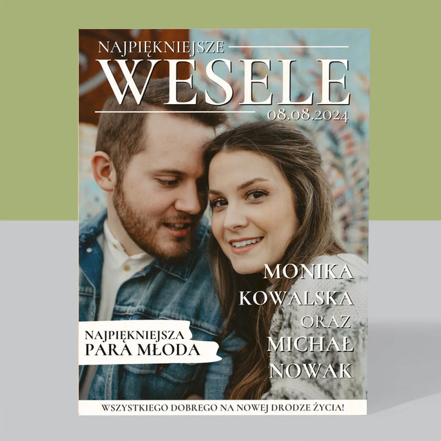 Okładka Magazynu: Najpiękniejsze Wesele - Wydruk Na Drewnie