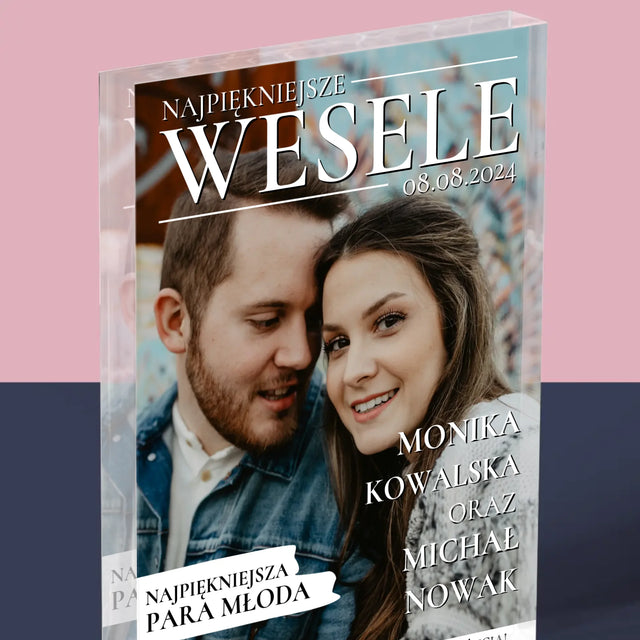 Okładka Magazynu: Najpiękniejsze Wesele - Blok Akrylowy z Nadrukiem