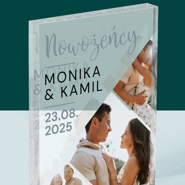 Fotokolaż: Nowożeńcy - Blok Akrylowy
