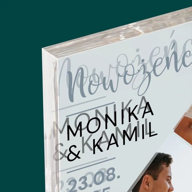Fotokolaż: Nowożeńcy - Blok Akrylowy