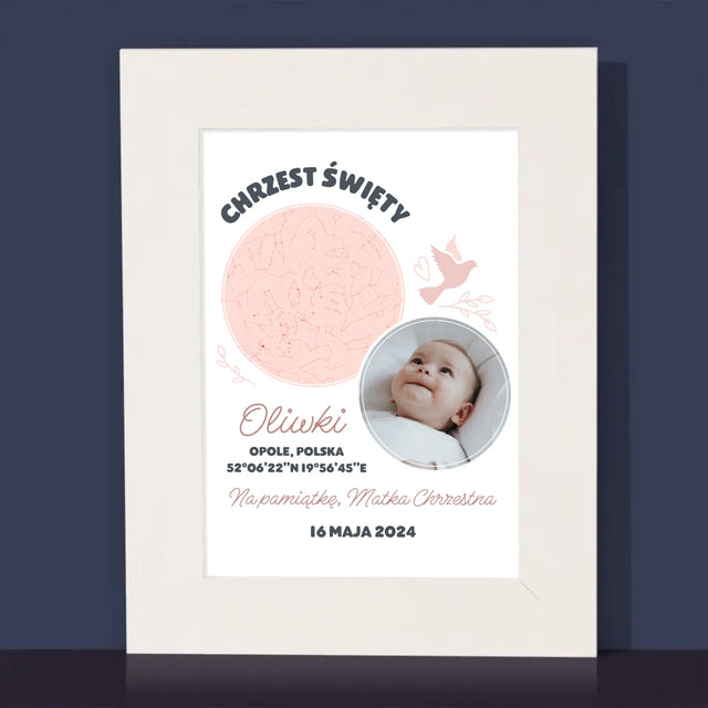 Mapa Gwiazd: Chrzest - Ramka Na Zdjęcie