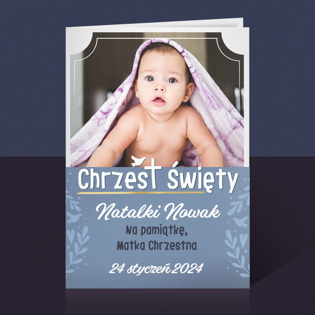 Zdjęcie i Podpis: Chrzest Święty - Kartka z Życzeniami