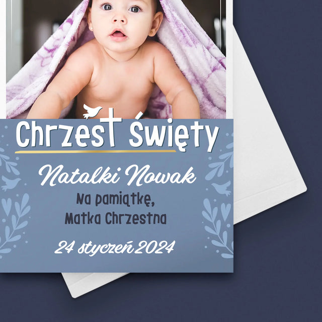 Zdjęcie i Podpis: Chrzest Święty - Kartka z Życzeniami