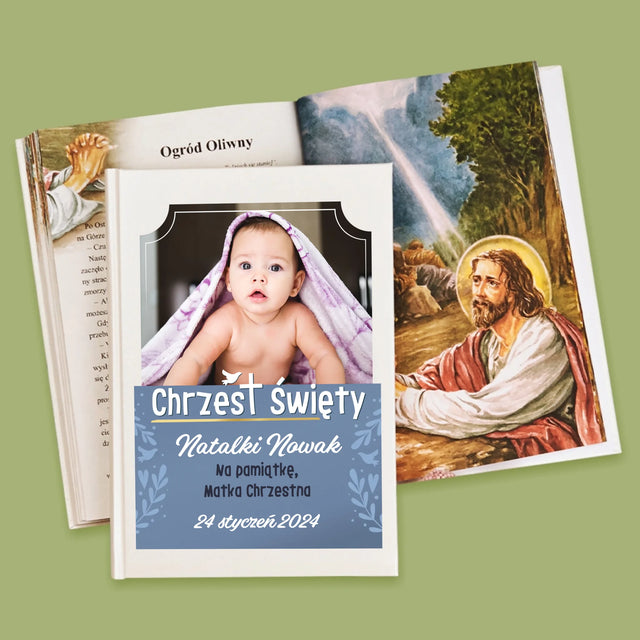 Zdjęcie i Podpis: Chrzest Święty - Biblia z Nadrukiem