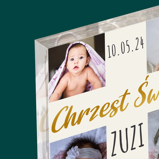 Fotokolaż: Chrzest Święty Krzyż - Blok Akrylowy z Nadrukiem