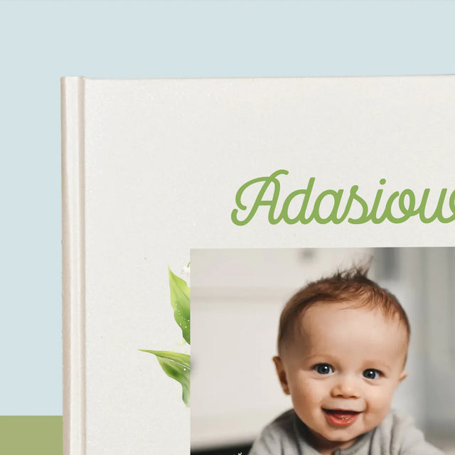 Zdjęcie i Podpis: Pamiątka Chrztu Konwalie - Biblia z Nadrukiem
