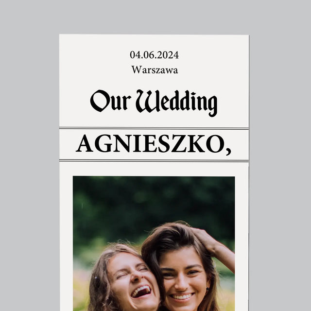 Zdjęcie i Podpis: Our Wedding Świadkowa - Magnes Na Lodówkę