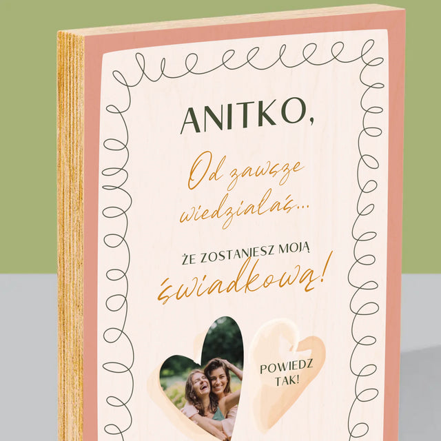 Zdjęcie i Podpis: Od Zawsze Wiedziałaś - Wydruk Na Drewnie