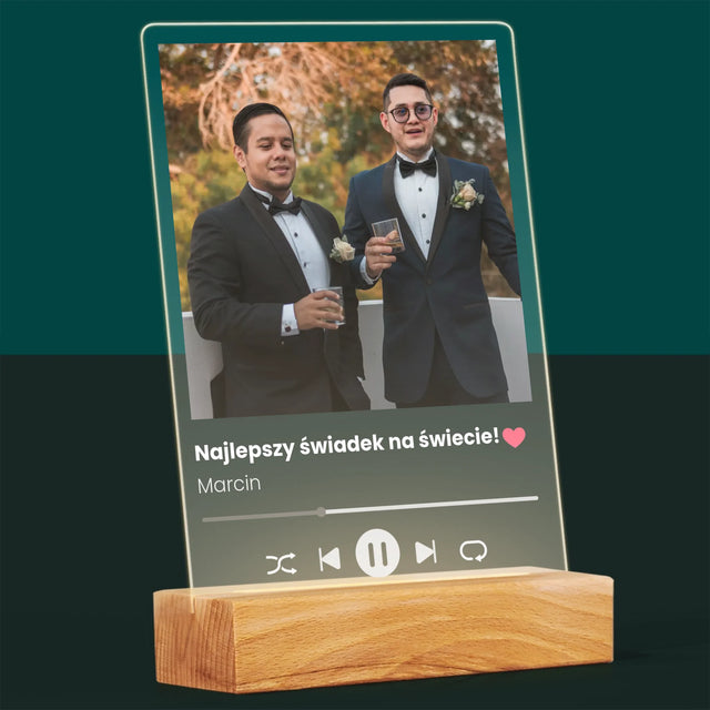 Zdjęcie I Podpis: Spotify Dla Świadka - Wydruk Na Szkle Akrylowym