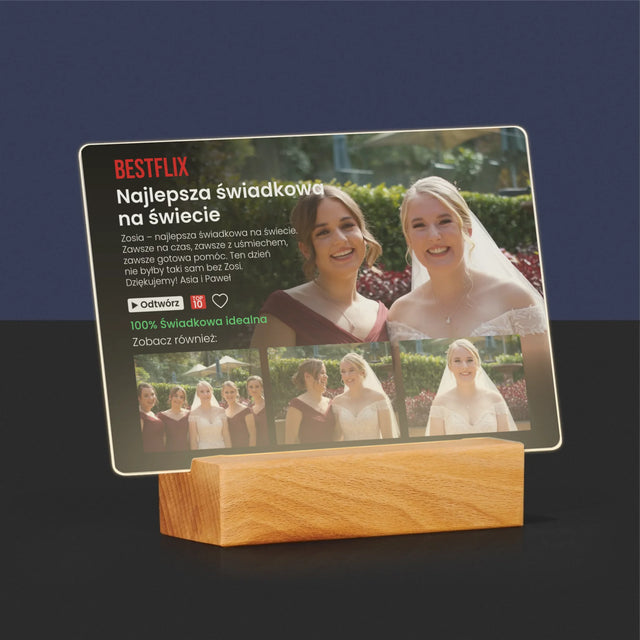 Fotokolaż: Plakat Netflix Dla Świadkowej - Wydruk Na Szkle Akrylowym