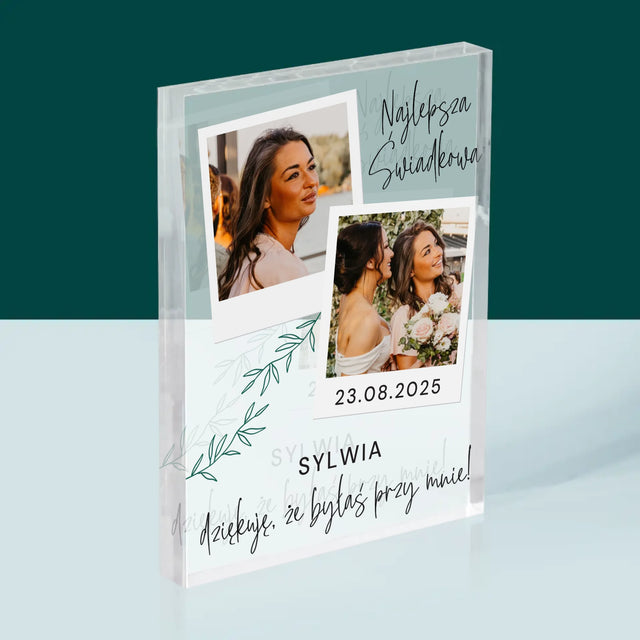 Fotokolaż: Najlepsza Świadkowa Polaroidy - Blok Akrylowy